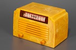 Swirled Sand + Yellow Insert Grille DeWald A-502 &rsquo;Step-Top&rsquo; Catalin Radio